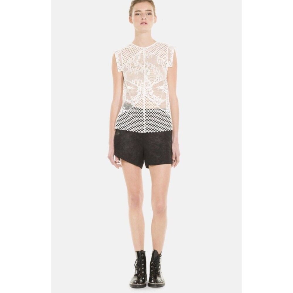 Sandro Paris Entoure Floral Lace Top Size 1 Off White As Seen On TV Whimsigoth